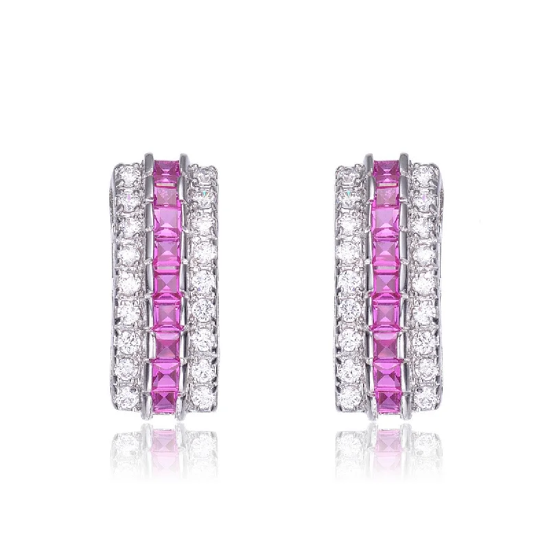 Earrings For Gala Glam-Monfort Malibu Pink Stud Earrings