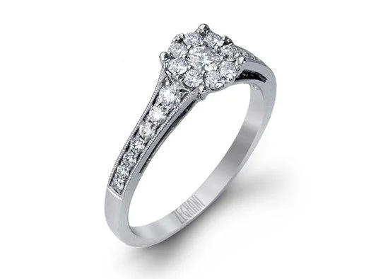 Rings Safety Tips-Diamond Cluster Ring in 14K White Gold