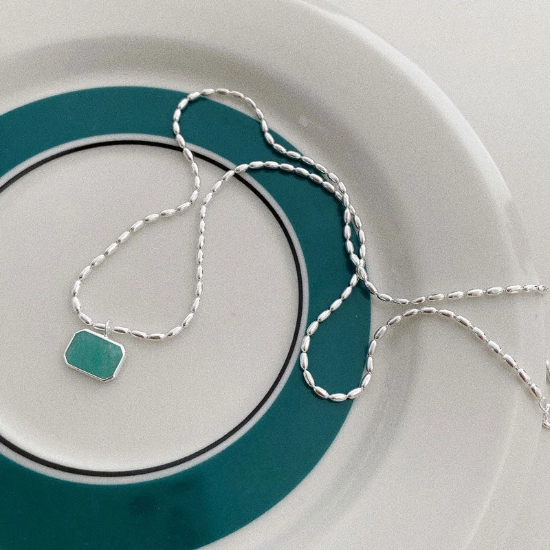 Amazonite Necklace-Silver