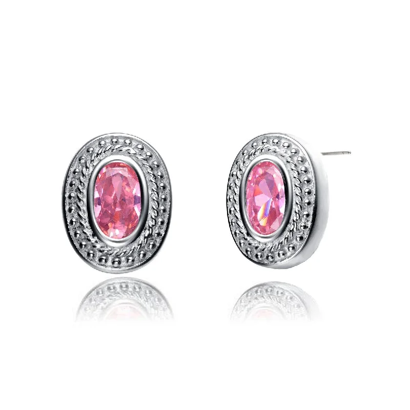 Earrings For Tall Flair-Raquelle Pink Power Stud Earrings